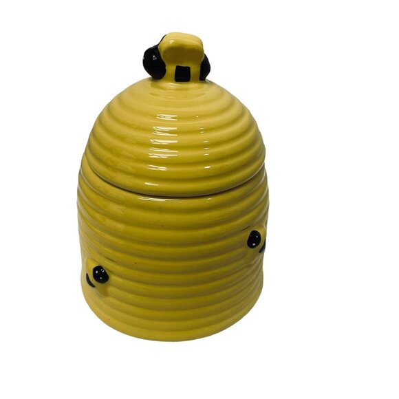Rustic Wildlife Busy Honey Bumblebee Jar Bee Hive Beehive Ceramic Jar 5.5"x4" - Picture 8 of 9